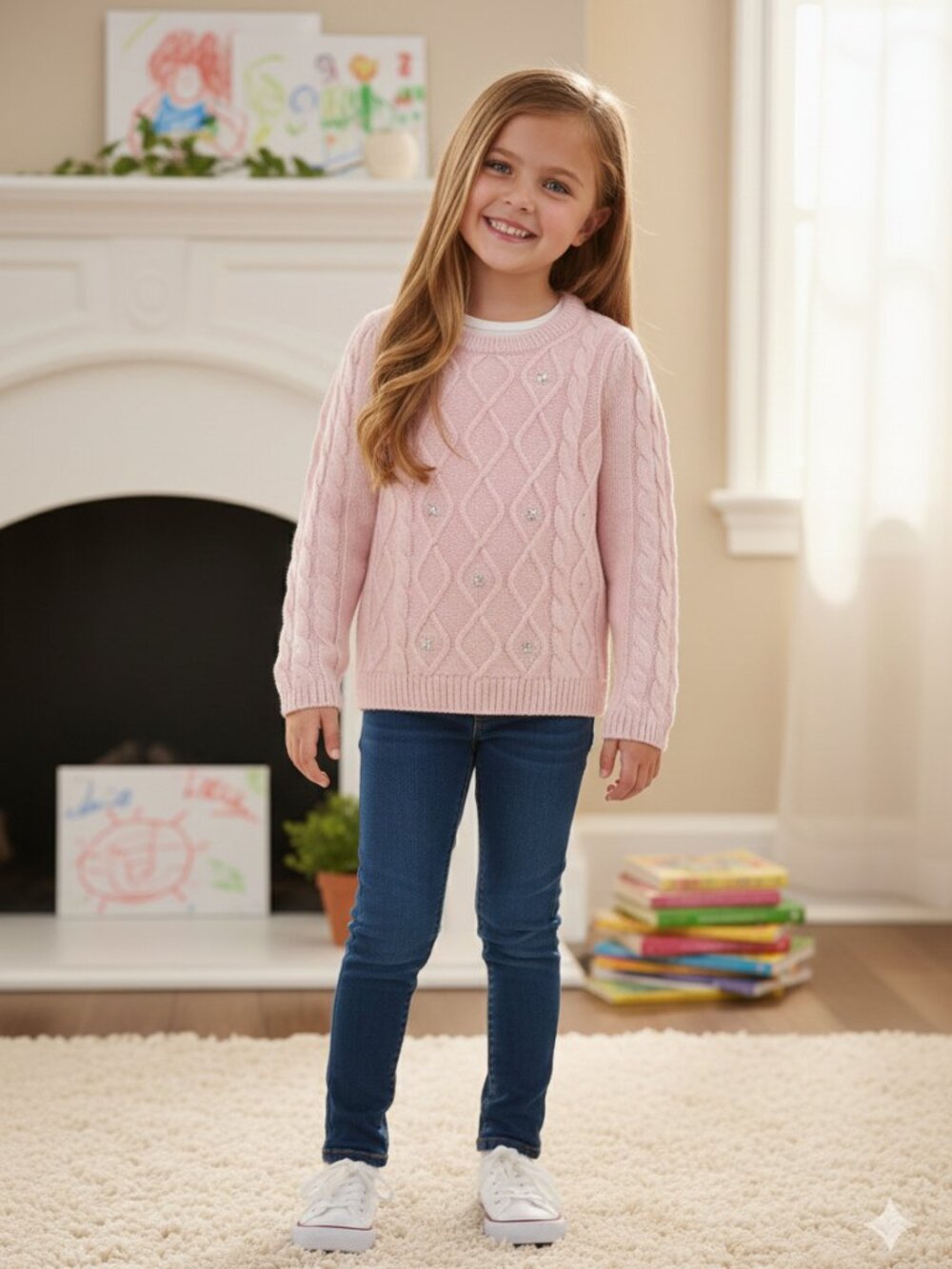 ⭐ NEW NWT Girls Gymboree Pink Diamond Knit Sweater Size 6